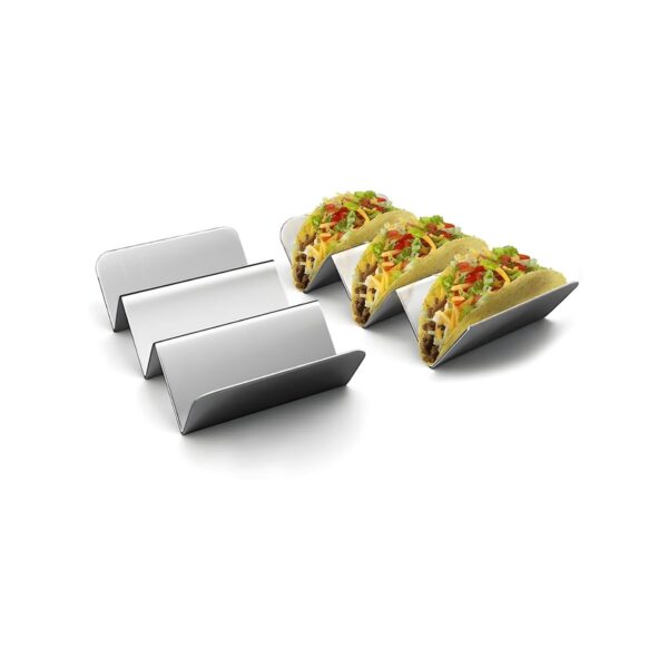 Ανοξείδωτος δίσκος για tacos και sandwich 18/10 με 2/3 θέσεις, 21x12x6 εκ