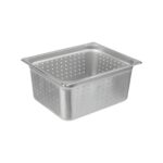 Perforated GN 1/2 gastronomy container, 18/0 stainless steel, 15 cm depth