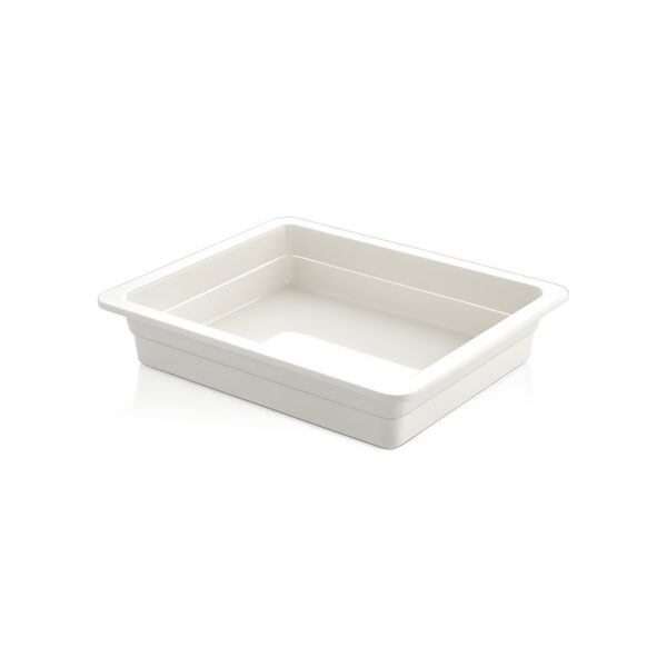White melamine GN 1/2 container, 6.5 cm deep