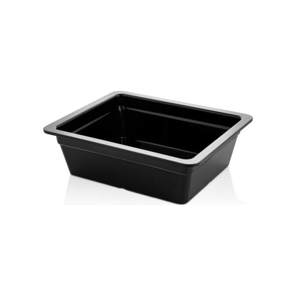 Black melamine GN 1/2 container, 10 cm deep