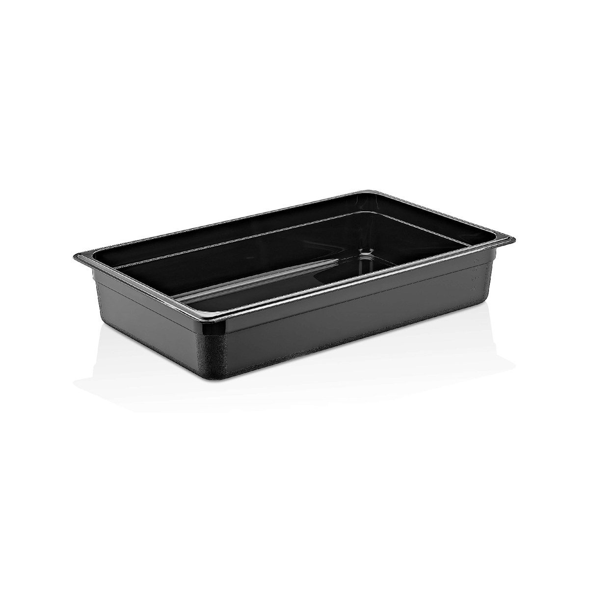 GN Container Polycarbonate Black 1/1 10cm Depth 13lt Black polycarbonate GN 1/1 container, 10 cm depth, 13 litres