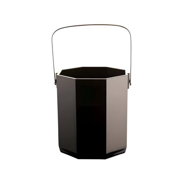Black octagonal Tritan ice bucket, 12x14 cm, 1.2 litre