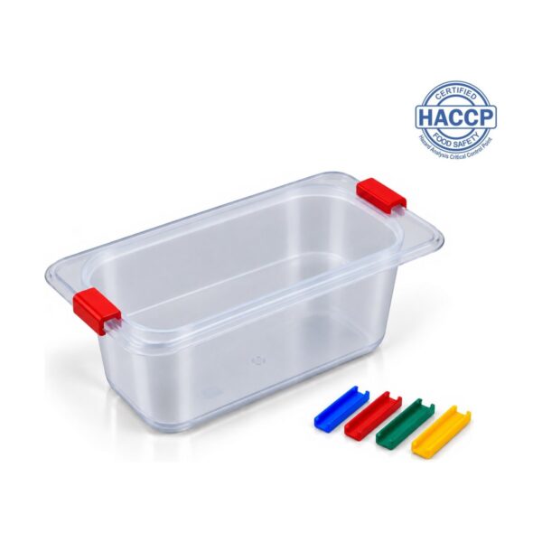 Polypropylene GN 1/9 food container, 6.5 cm depth, 0.6 litres