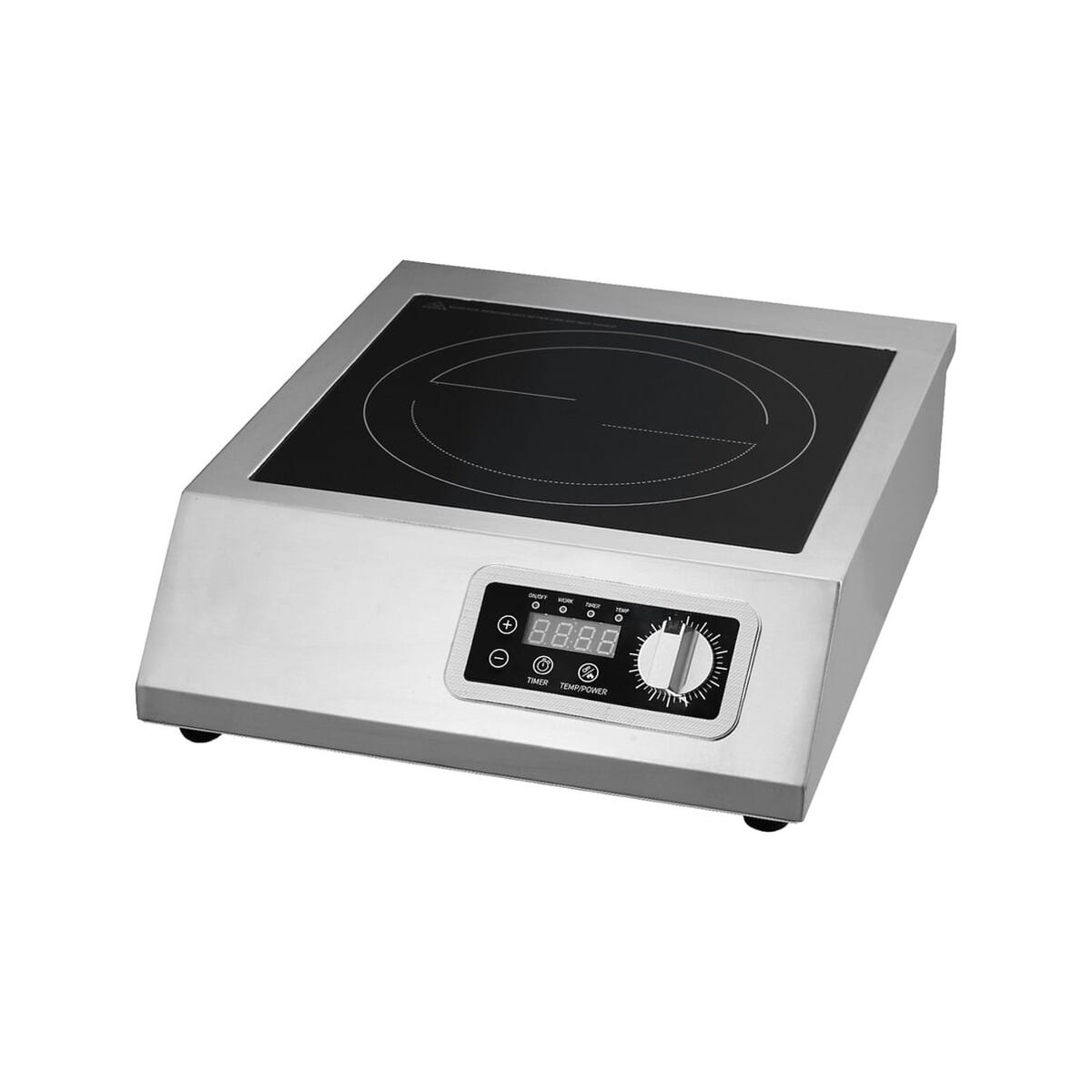 Professional Induction Cooktop 28x28cm Surface 3500Watt Professional tabletop induction cooktop, 28x28 cm surface, 3500 W
