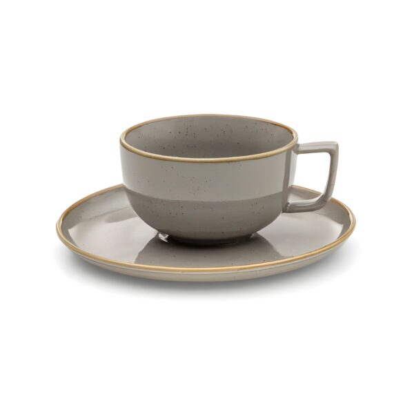 Γκρι πορσελάνινο φλιτζάνι espresso 10 cl με πιατάκι 12,5 εκ. Industrial Grey