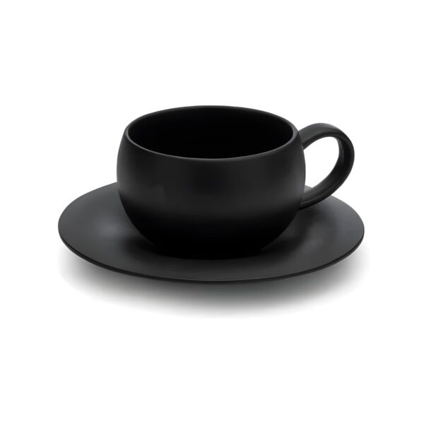 Black Rock black porcelain espresso cup 10 cl with 13 cm saucer