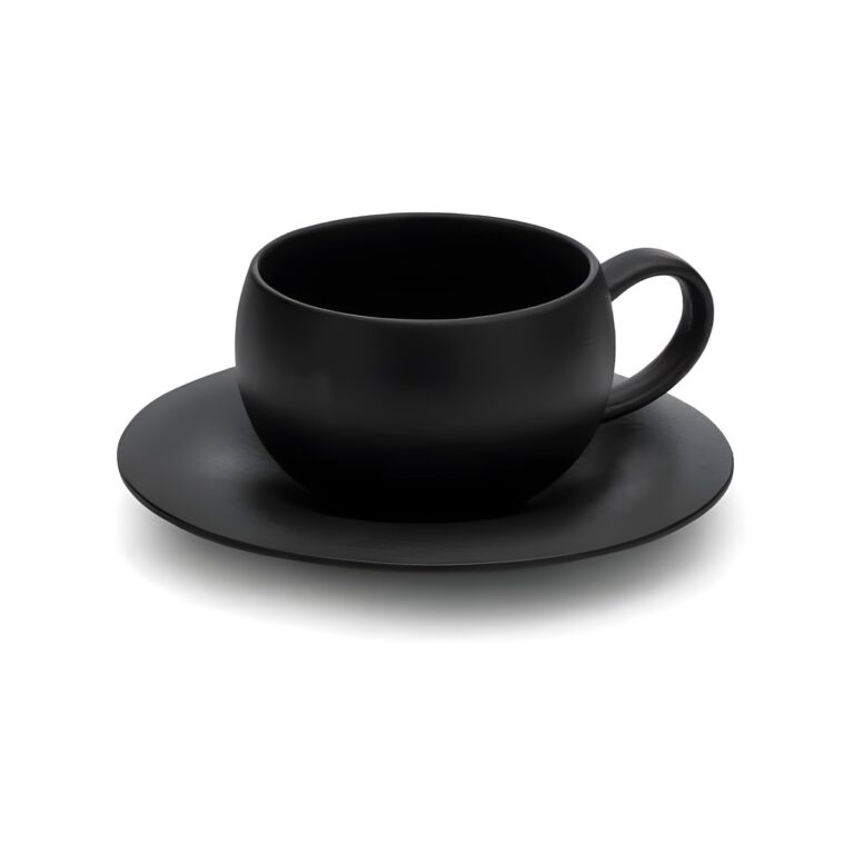 Black Rock black porcelain espresso cup 10 cl with 13 cm saucer