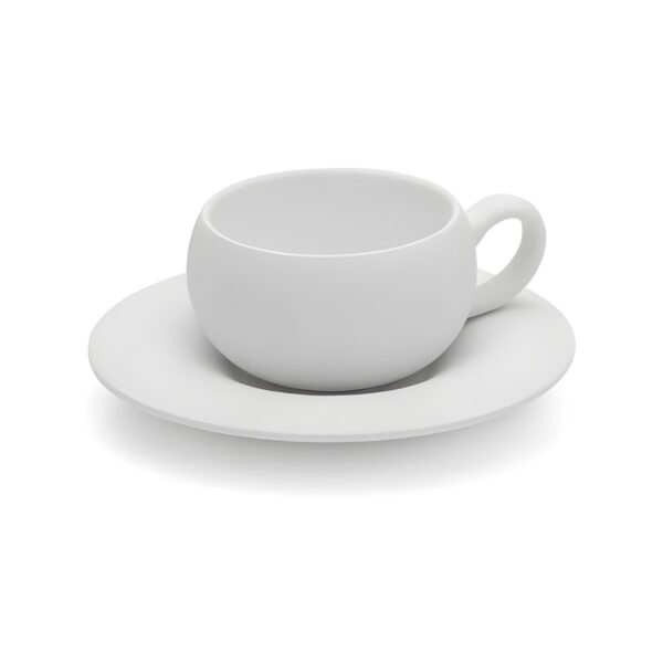Λευκό πορσελάνινο φλιτζάνι cappuccino 25 cl με πιάτο 17 εκ. White Rock