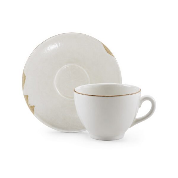 Kutahya Sand Wind warm white porcelain cappuccino cup, 21 cl