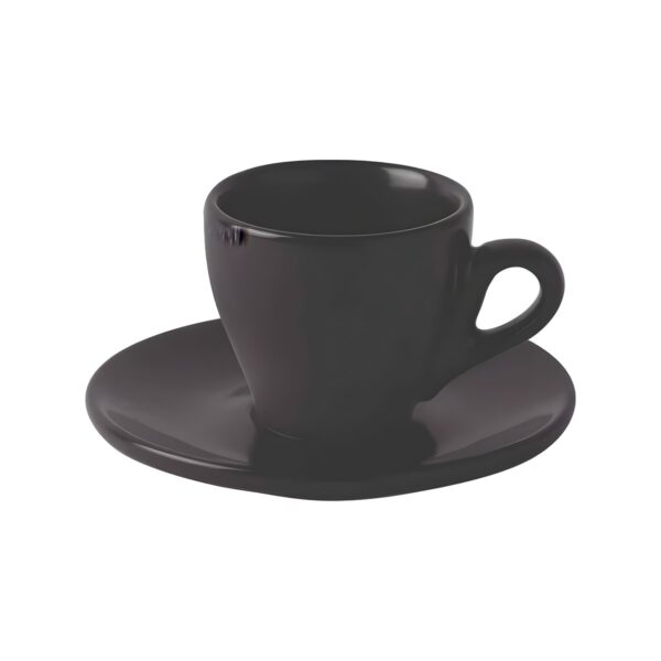 Conical matte black porcelain cappuccino cup, 20 cl
