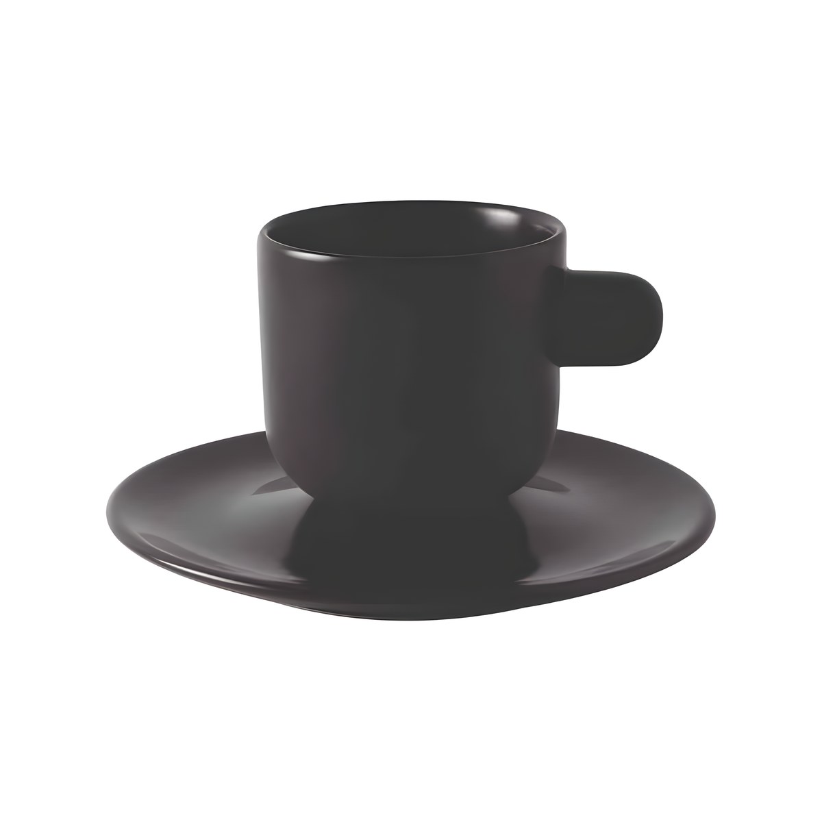 Porcelain Cup Black 7cl Espresso & Porcelain Saucer 12cm Black Parma 66-63070 Black Parma porcelain espresso cup, 7 cl, with 12 cm saucer