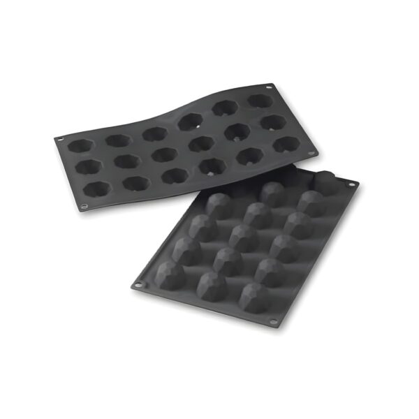 Martellato Diamond black silicone mold with 18 compartments, 30x17.5 cm