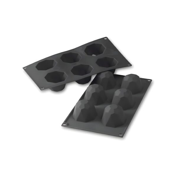 Martellato Diamond black silicone mold with 6 compartments, 30x17.5 cm