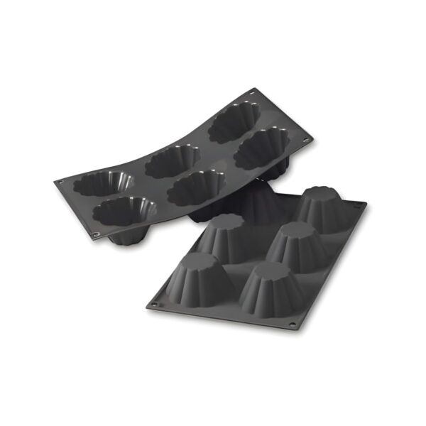 Martellato Briochette black silicone mold with 6 compartments, 30x17.6 cm