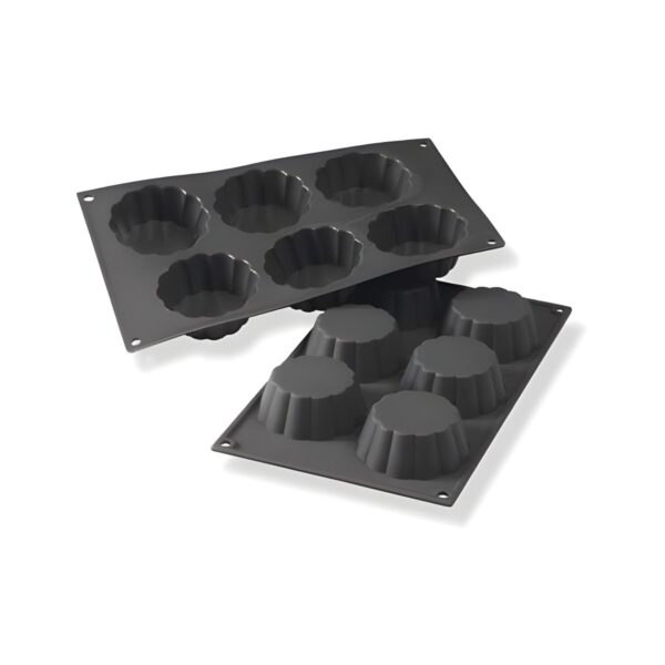 Martellato Briochette black silicone mold with 6 compartments, 30x17.6 cm