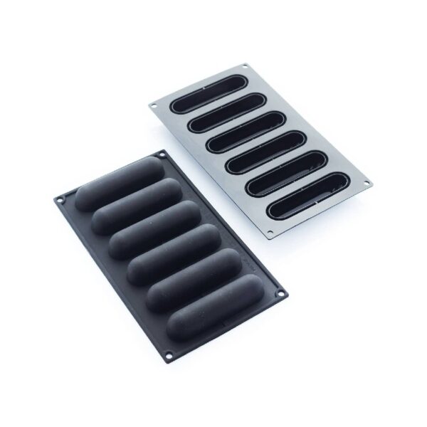 Martellato Eclair black silicone mold with 6 compartments, 30x17.6 cm