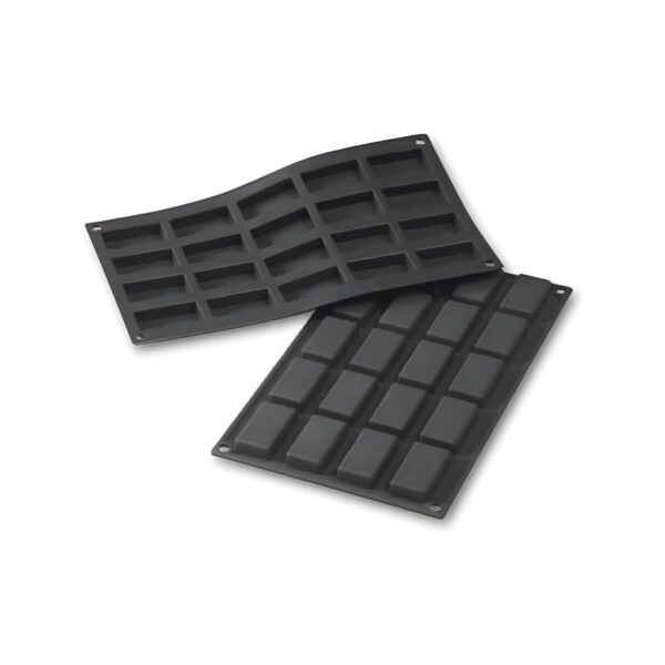 Martellato black Financier silicone mold with 20 compartments, 30x17.6 cm