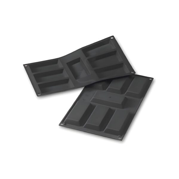 Martellato Financier black silicone mold with 7 compartments, 30x17.6 cm