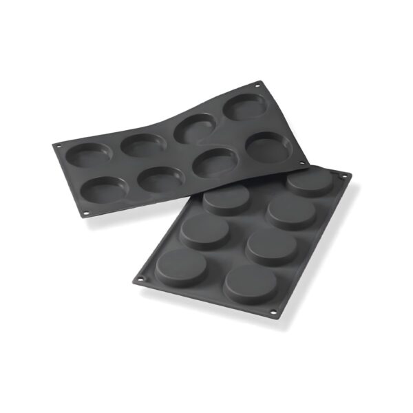Martellato black Fiorentine silicone mold with 8 compartments, 30x17.6 cm
