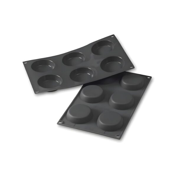 Martellato black Flan silicone mold with 6 compartments, 30x17.6 cm