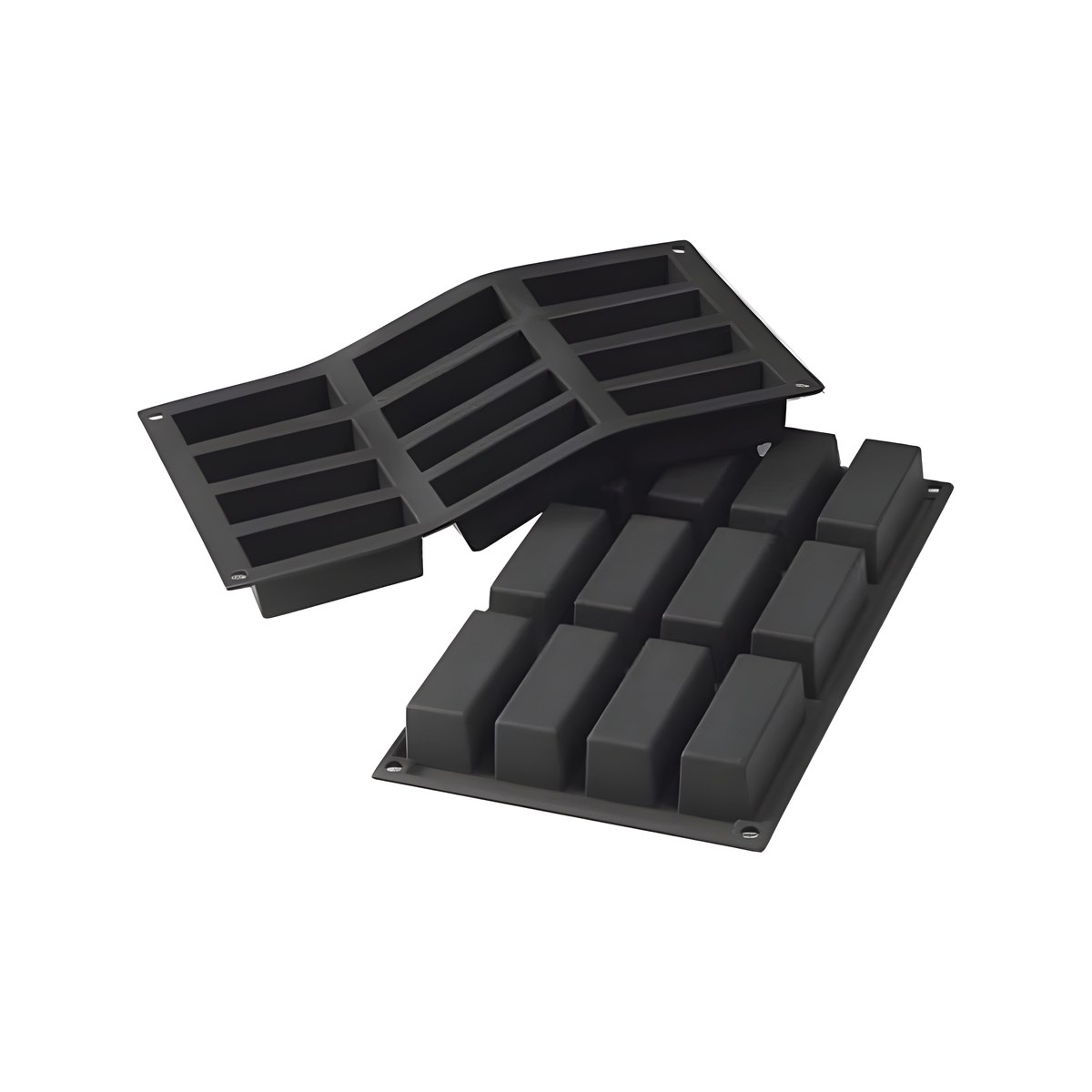 Φόρμα Σιλικόνης 30x17.6εκ Μαύρη Cake 12 Θέσεων 8x3x3εκ Μαύρη φόρμα σιλικόνης Martellato Cake με 12 θέσεις, 30x17,6 εκ.