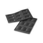 Martellato Madeleine black silicone mold with 9 compartments, 30x17.6 cm