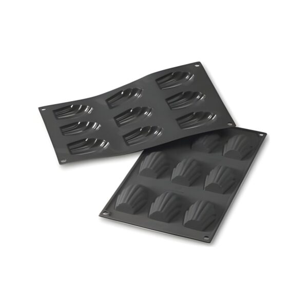 Martellato Madeleine black silicone mold with 9 compartments, 30x17.6 cm