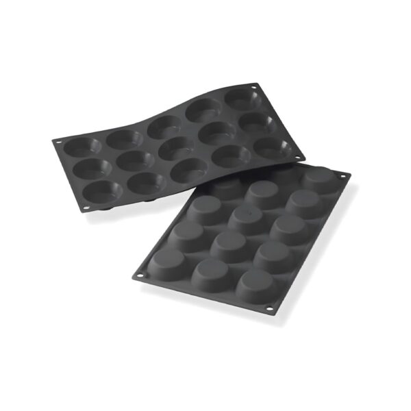 Martellato black Mini Tartelette silicone mold with 15 compartments, 30x17.6 cm