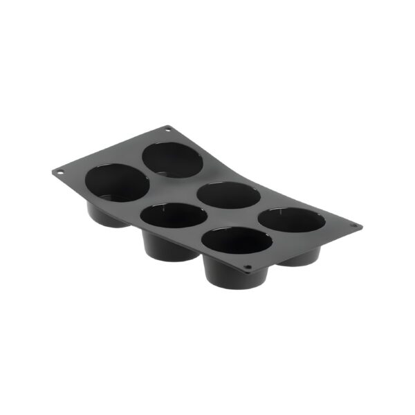 Μαύρη φόρμα σιλικόνης Martellato για μεγάλα muffins με 6 θέσεις, 30x17,6 εκ.