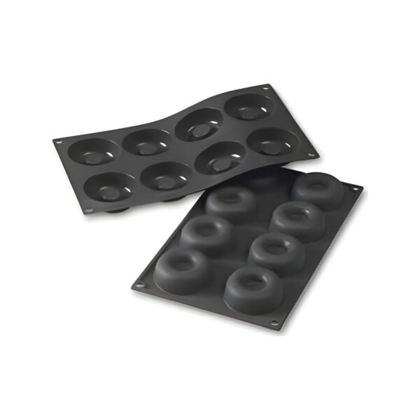 Martellato Savarin black silicone mold with 8 compartments, 30x17.6 cm