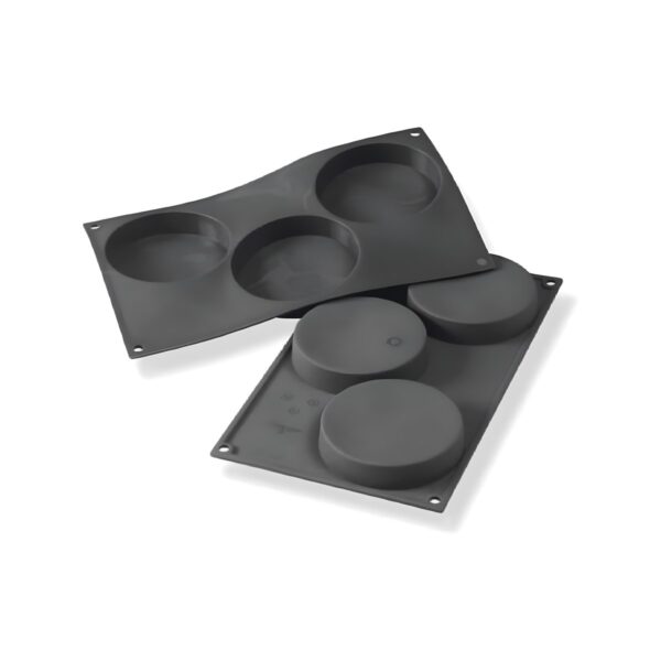 Martellato black Sponge silicone mold with 3 compartments, 30x17.6 cm