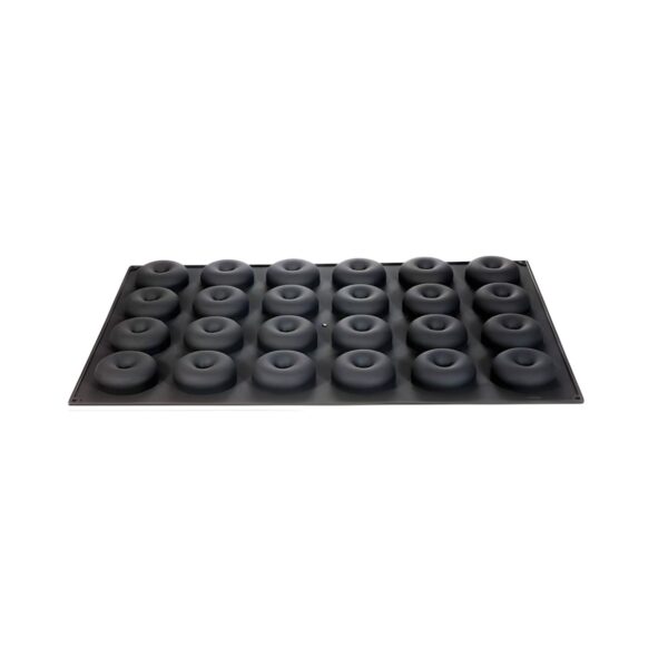 Black Martellato silicone mould for 24 donuts, 60x40 cm