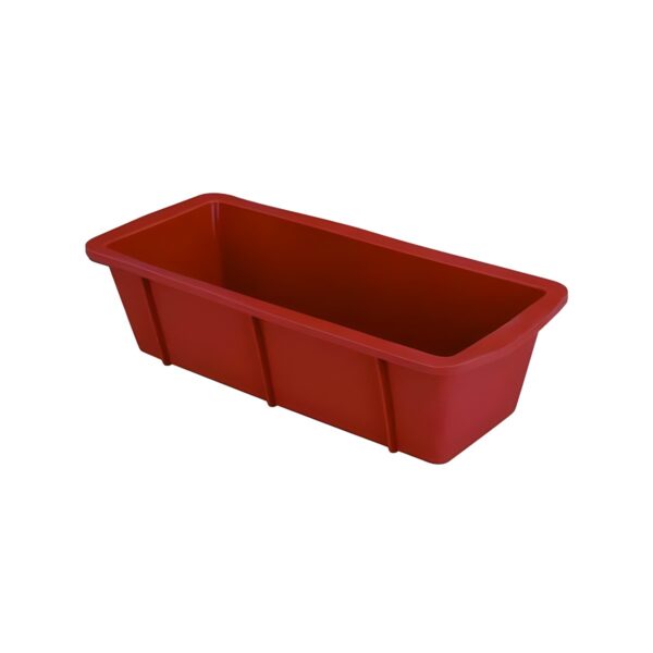 Red Martellato rectangular silicone mold, 28x10x7 cm