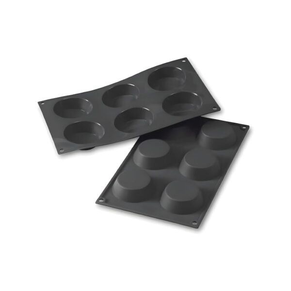 Martellato black Tartelette silicone mold with 6 compartments, 7 cm diameter