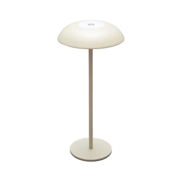 Phos Astra rechargeable aluminium table lamp in sand white, 32 cm