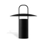 Phos Kyoto rechargeable aluminium table lamp in midnight black, 24 cm
