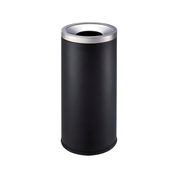 Black stainless steel indoor and outdoor bin, 25x62 cm