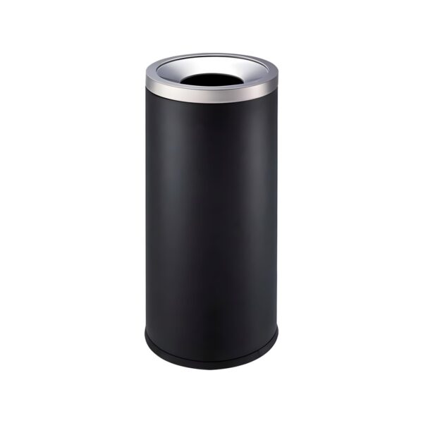 Black stainless steel bin for indoor and outdoor use, 34x74 cm
