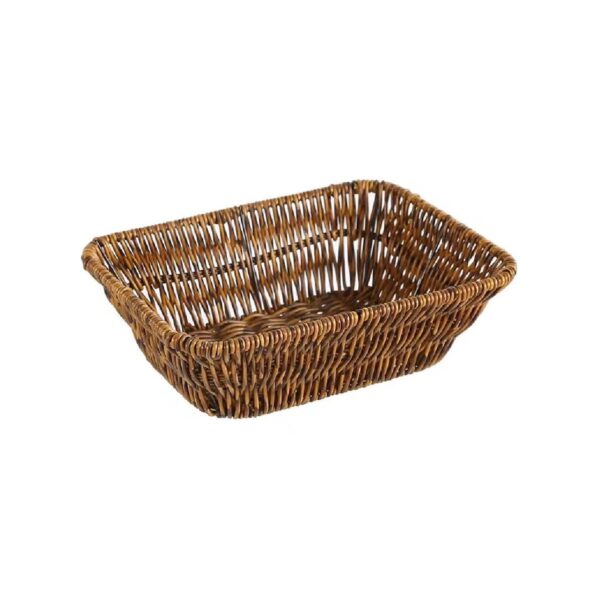 Ορθογώνιο καλάθι rattan σε σκούρο καφέ χρώμα, 24x18x7 εκ.
