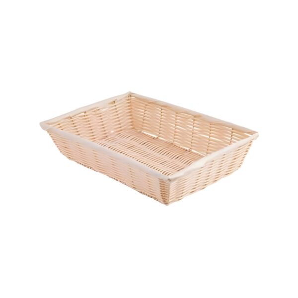 Ορθογώνιο μπεζ καλάθι rattan 1/1, 53x32,5 εκ.