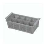 TEMNO Professional Cutlery Dishwasher Basket 8 Compartments Grey 43x21x15cm - Image 2