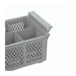 TEMNO Professional Cutlery Dishwasher Basket 8 Compartments Grey 43x21x15cm - Image 4