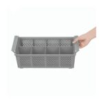 TEMNO Professional Cutlery Dishwasher Basket 8 Compartments Grey 43x21x15cm - Image 5