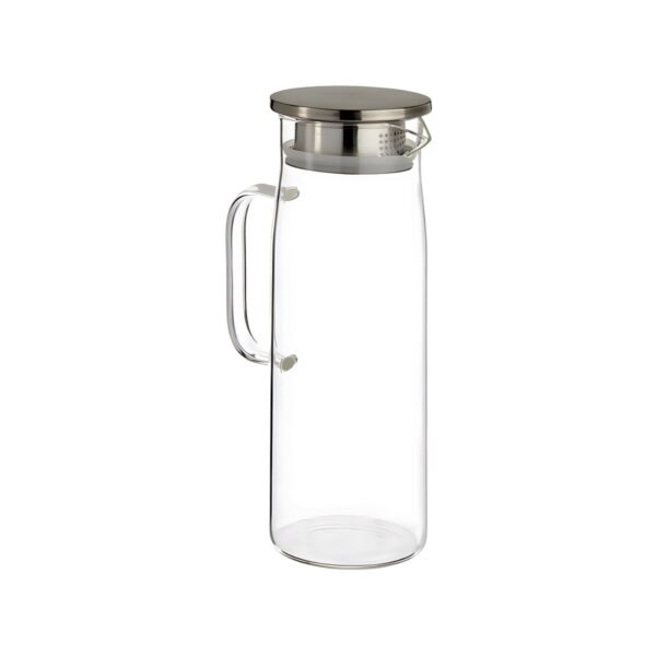 Glass jug 1.3 litre with stainless steel lid and ice cube holder
