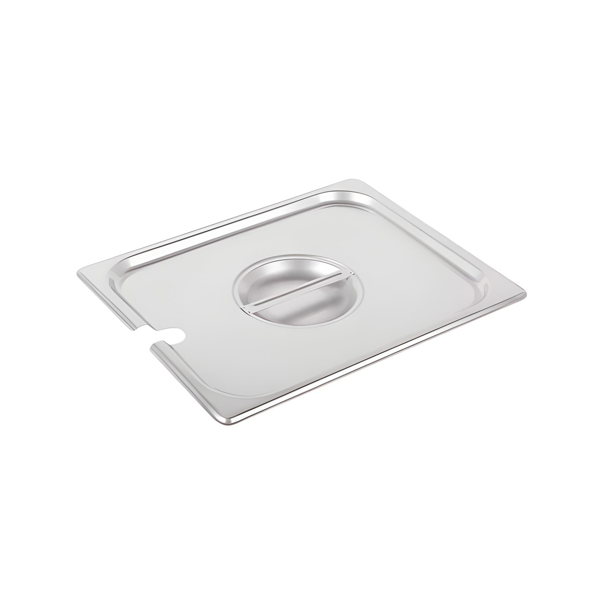 Gastronomy Food Container Lid With Notch 1/2 Inox 18/0 18/0 stainless steel lid with notch for 1/2 gastronorm container