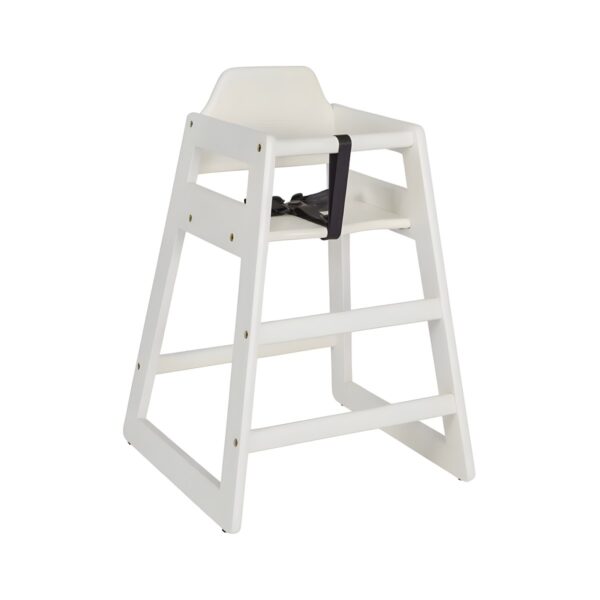 White wooden high chair for kids