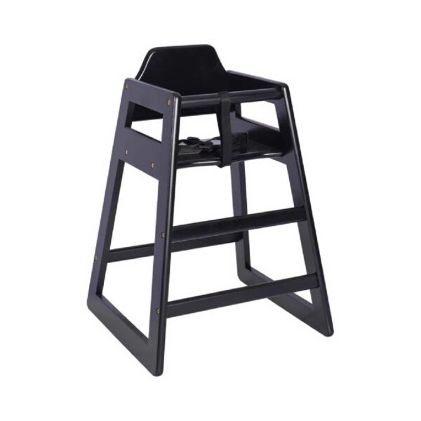 Black wooden high chair for kids