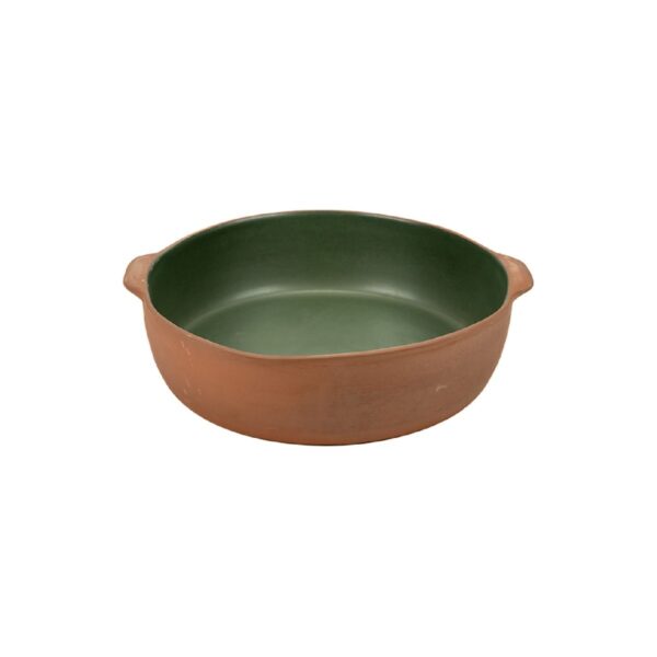 Green Terra terracotta casserole, 31 cm diameter, 8 cm high