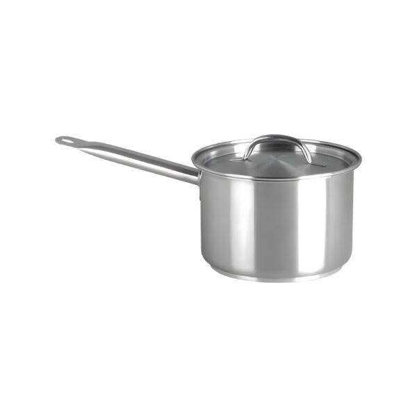 Deep 18/0 stainless steel pot with lid and handle, 22x13 cm, 5 litres