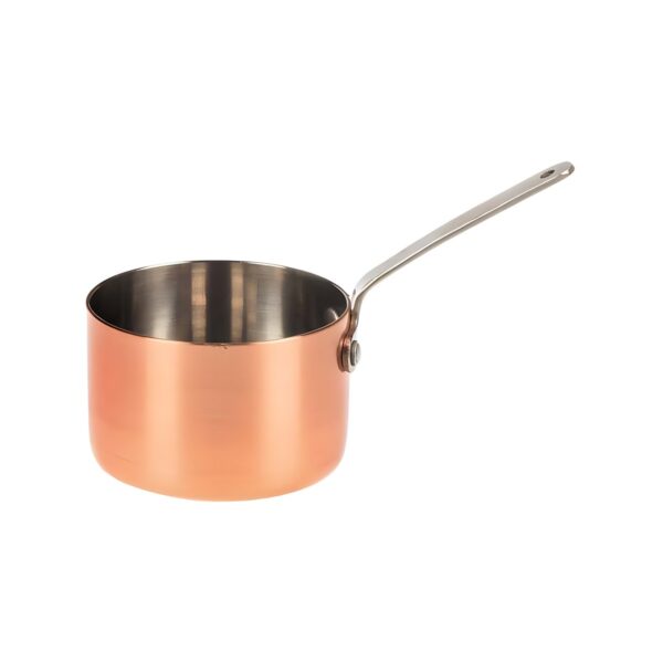 Copper stainless steel small cooking pot 18/10, 9x5 cm
